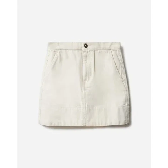 NEW! Everlane The Canvas Skirt Off White Cream Bone Classic Preppy Mini Skirt 6 - Picture 2 of 9